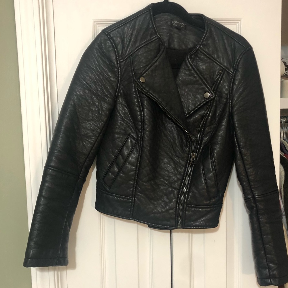 Vegan leather topshop jacket